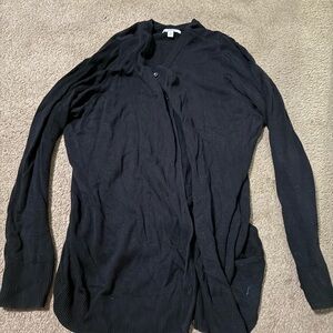 Croft & Barrow Black Cardigan Sweater Lightweight Knit